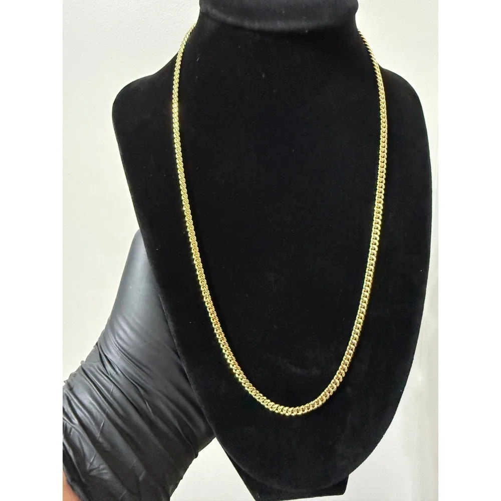 tight knit cuban 18k gold layered stamped 18 inch 3.5 mm lobster clasp